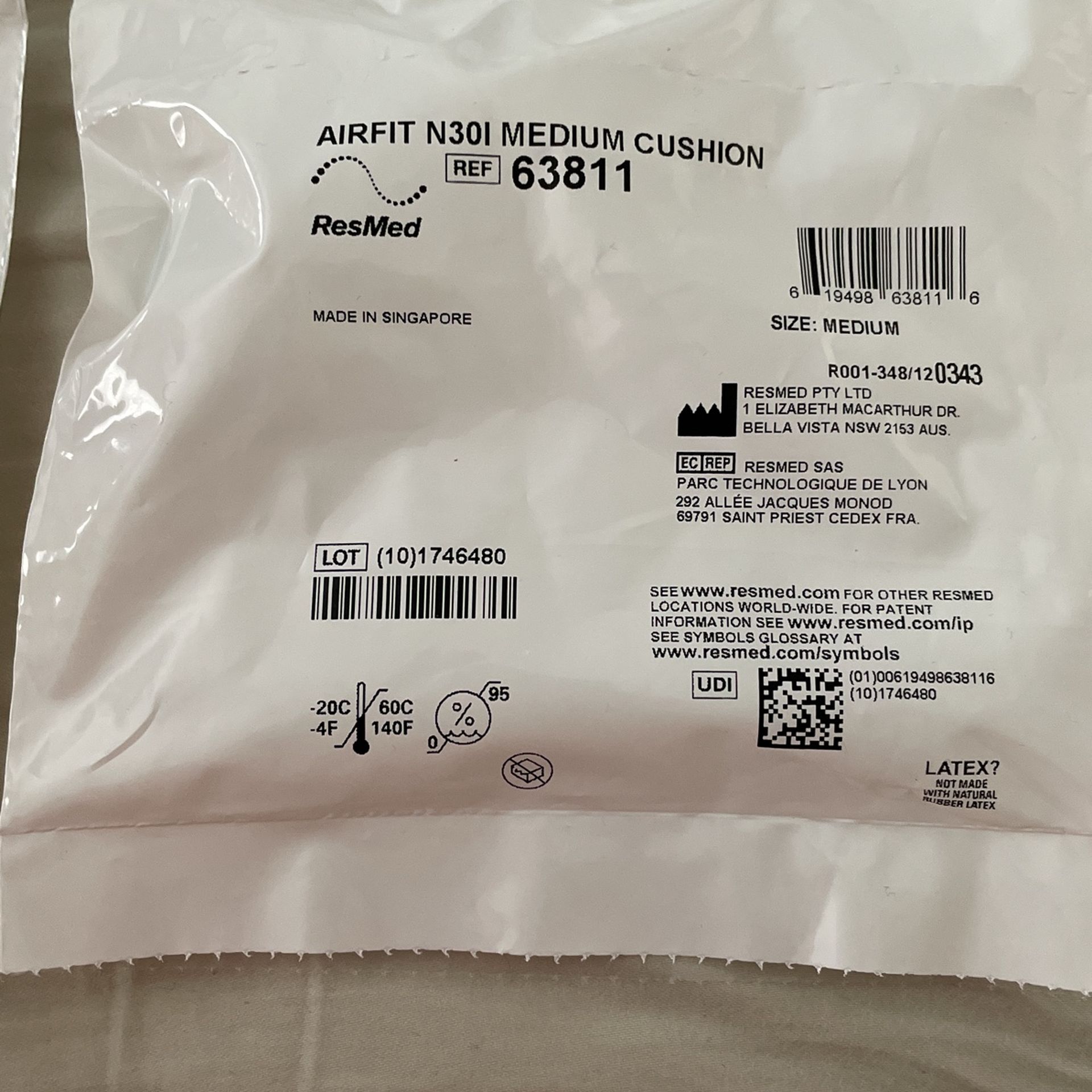 CPAP AIRFIT N301 Medium Cushions (Resmed)