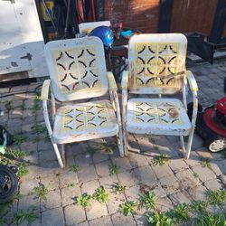 Vintage Meatel Porch Chairs 