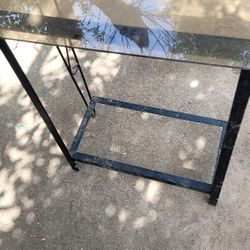 Bedside Metap Table With Glass