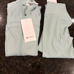 Lululemon define jacket and leggings set sage green size 2 and 4 available