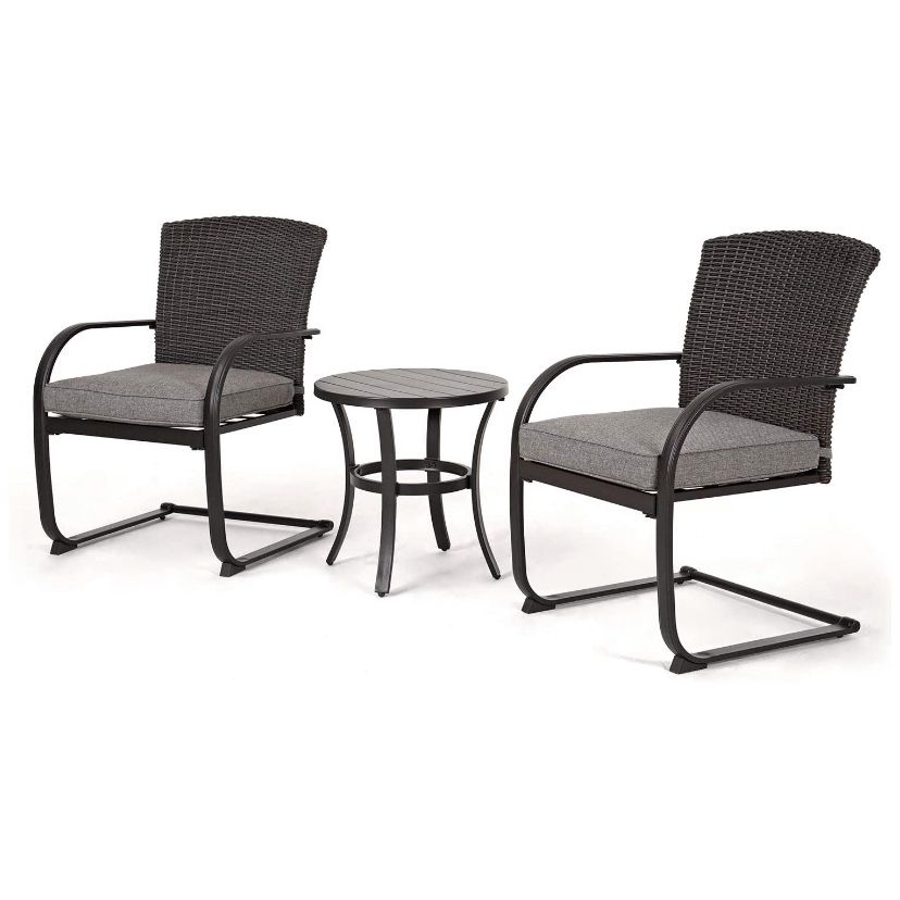 Patio Outdoor Furniture Sets Front Porch Rocking Chair 3 Piece Bistro Chairs Set