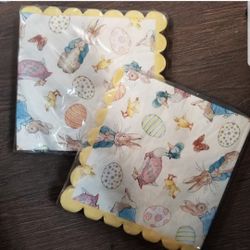 2 pcs Beatrix Potter Peter Rabbit Easter Napkins 2 sets of 20 each NWT