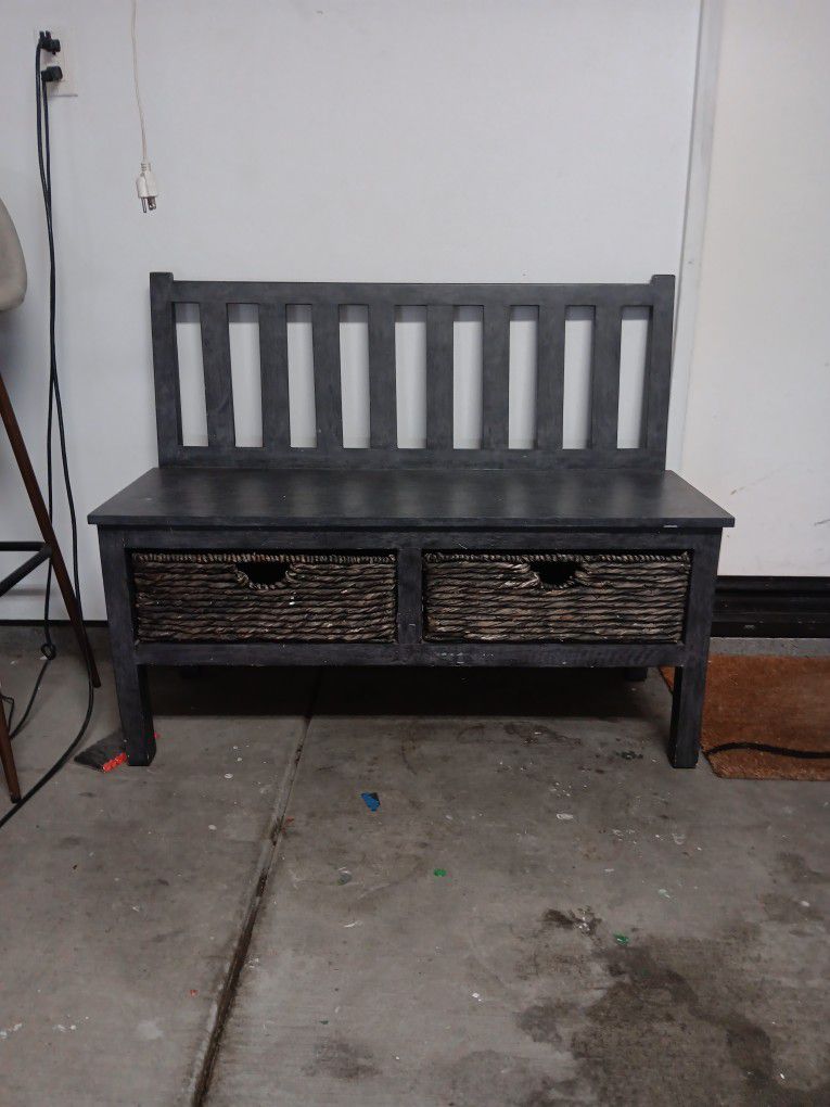 Bench With Two Storage Baskets 