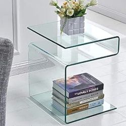 Glass side table