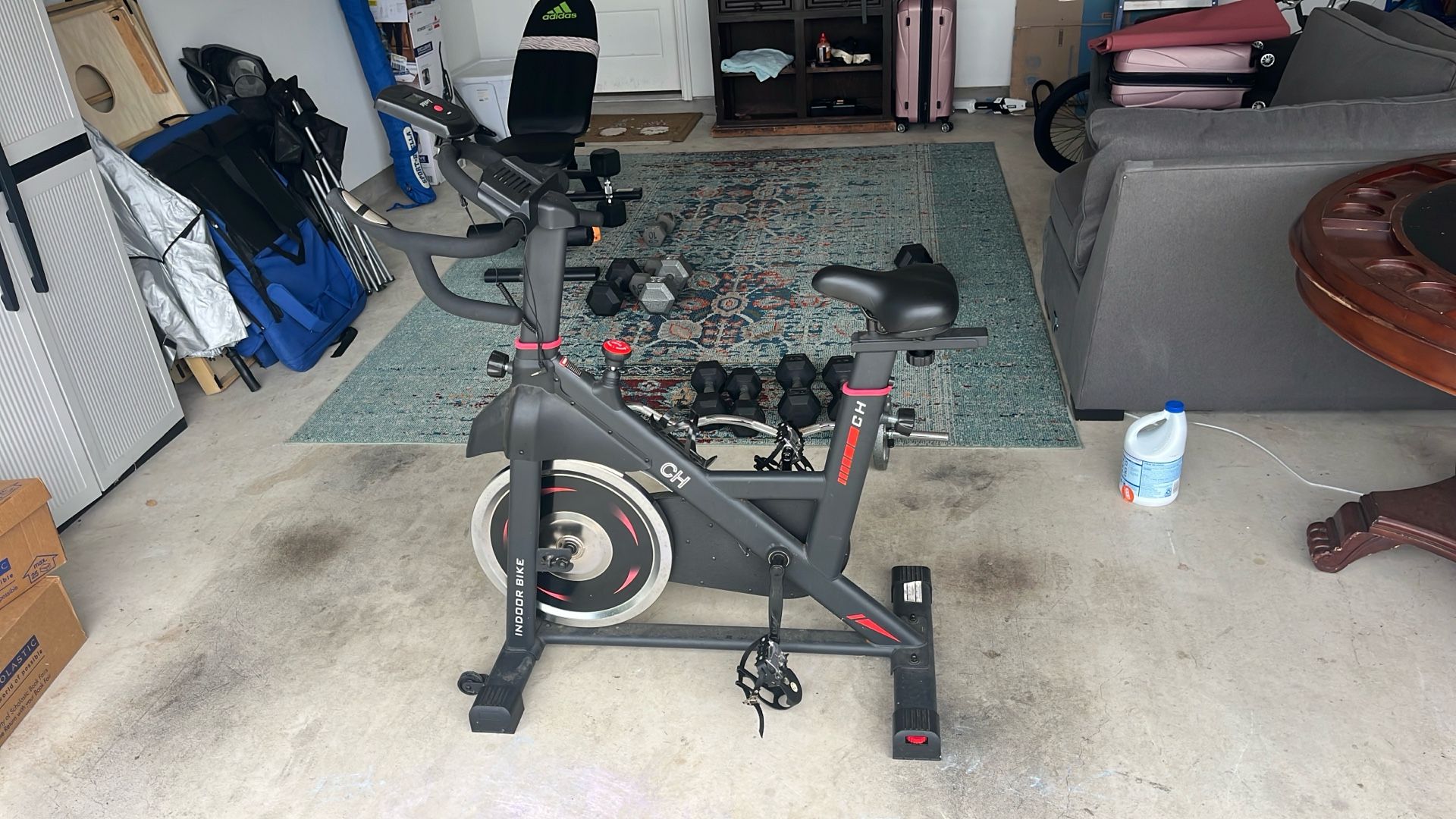USED Exercise Bike, CHAOKE Indoor Cycling Bike with Heavy Flywheel,