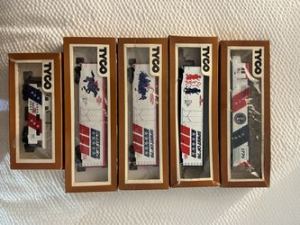 3 train sets + bin of track , accessories, power supplies, parts and vintage catalogs.