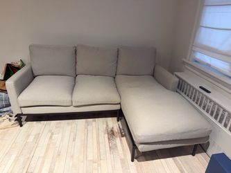 Needs to be picked up today!! 8/26! Light Gray Fabric Sectional Sofa with Chaise