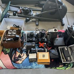 HUGE Vintage Camera Lot, Over 15 Cameras, Lenses, And Accessories. 