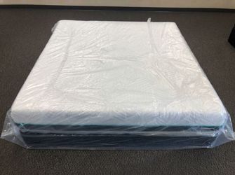 Mattress and Box Spring Set in Plastic Wrap