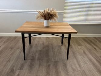 Natural wood dining table