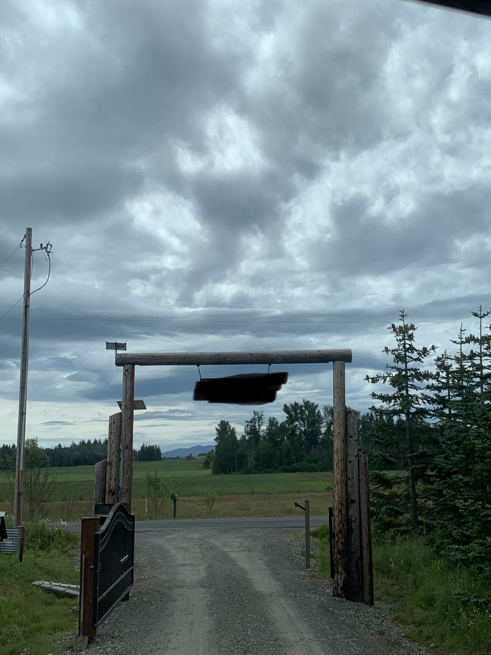 Driveway Power Pole Archway