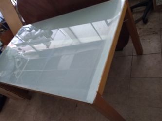 Glass top library desk