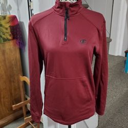 CHAMPION ~ CRANBERRY ATHLETIC 1/4 ZIP SWEATSHIRT 