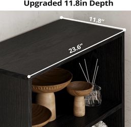 C73 $100  Set of 2 Industrial Bookshelves and Bookcases with Doors and Shelves 11.8in Deeper engineered-wood, concealed storage, anti-tip bracket, eac