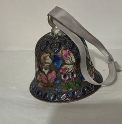 CLOISONNE HAND DECORATED ENNAMEL BELL 3.5"