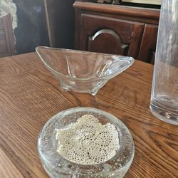 Glass Bowl with Stand/ Candle Holder