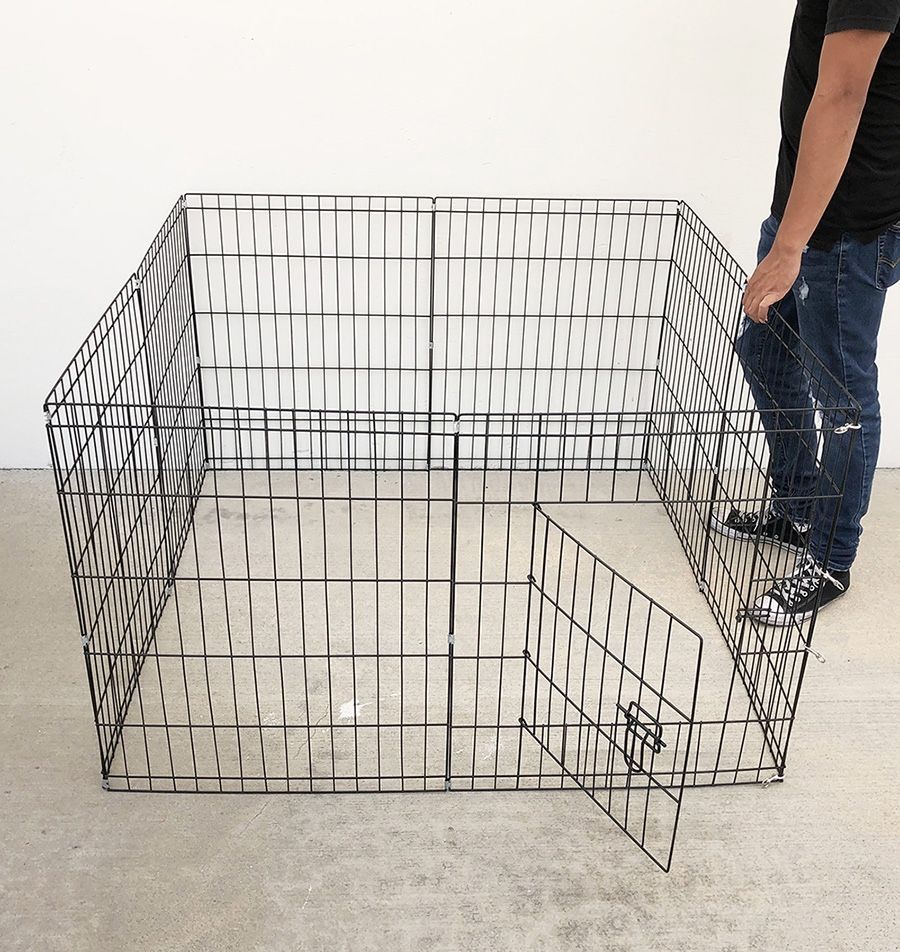 (NEW) $44 Foldable 30” Tall x 24” Wide x 8-Panel Pet Playpen Dog Crate Metal Fence Exercise Cage Play Pen