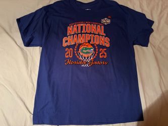 University of Florida Gators NCAAM 2025 Men’s Basketball Champions CSA Blue Shirt; Men’s L & XL
