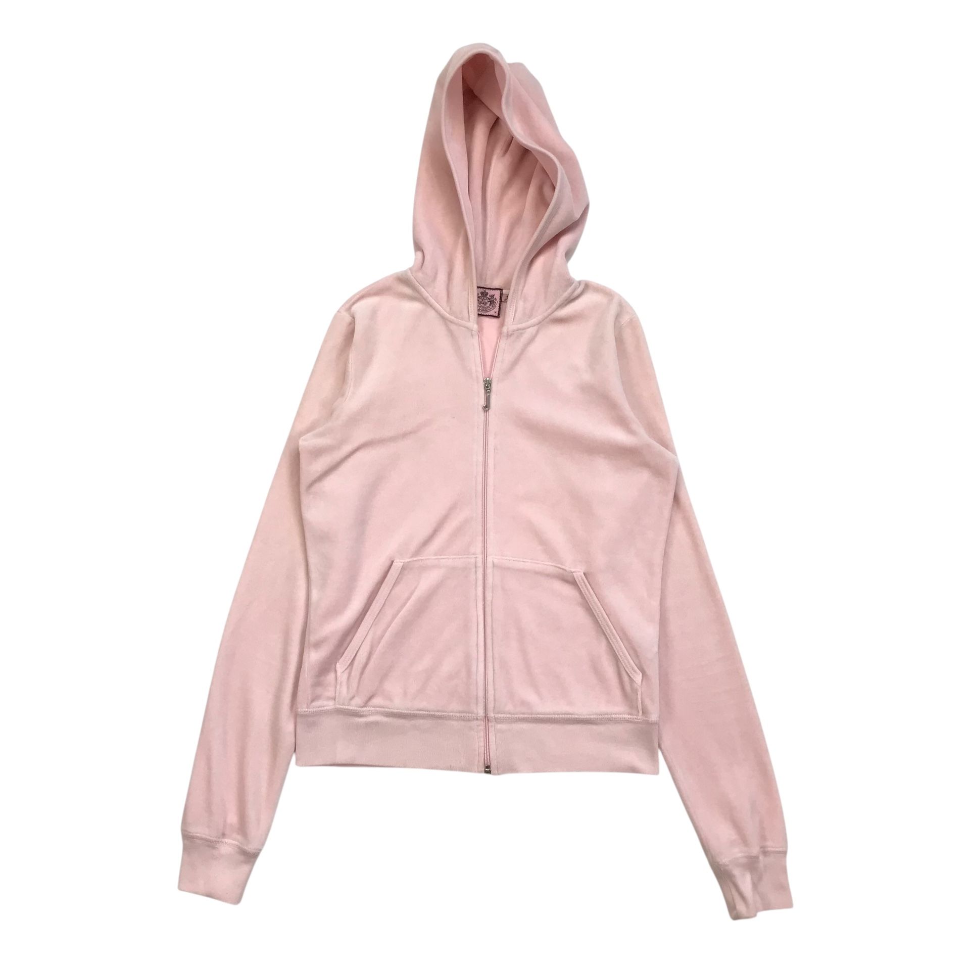 Vintage Juicy Couture Velour Hoodie Jacket Medium M Pink Track Sweatshirt Zip Up