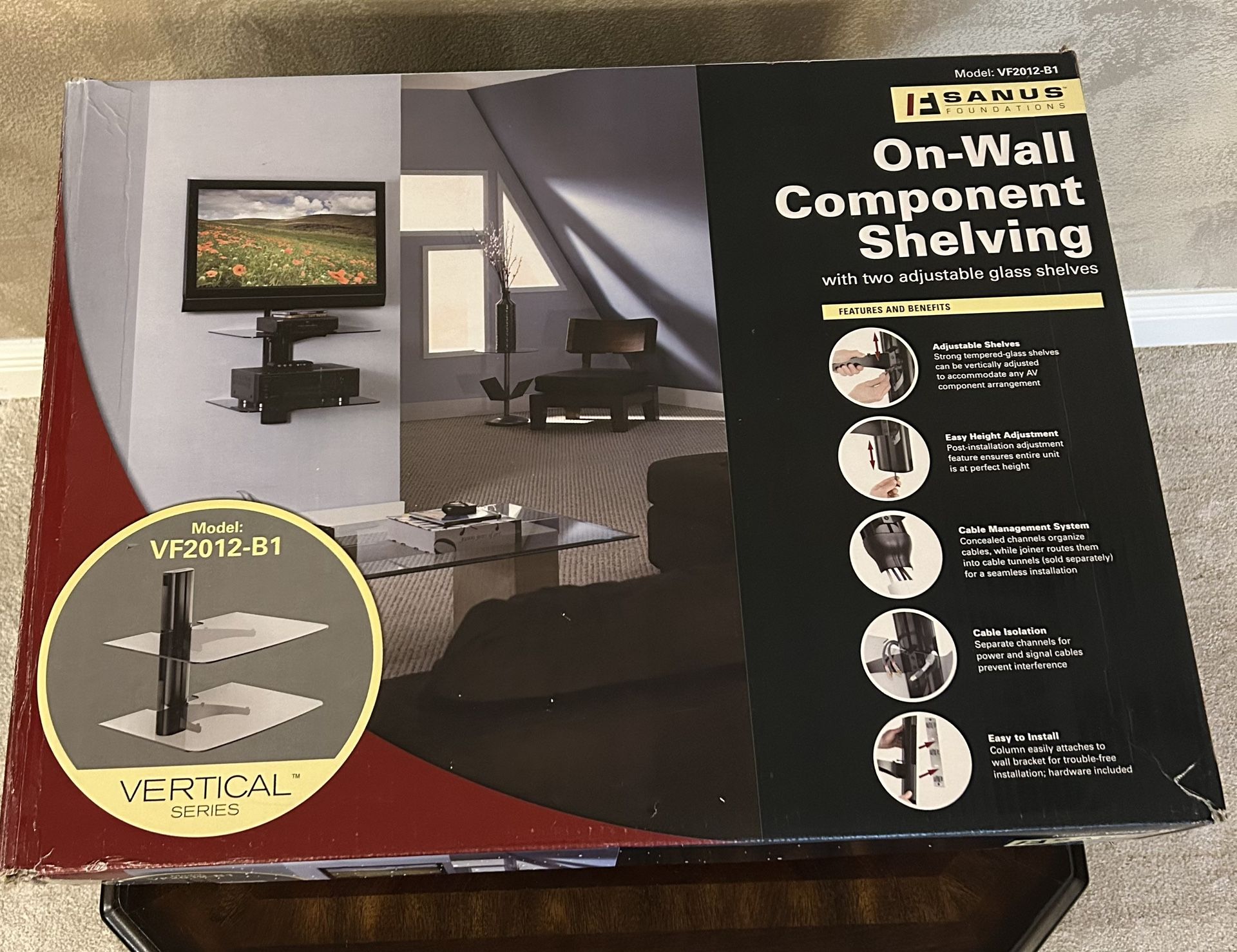 On-wall Double Adjustable Shelving Unit To Use Under TV
