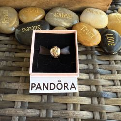 Authentic Pandora Two Tone Saturn Flower Silver & 14k Gold Charm  790179