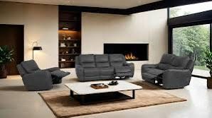 New Power Reclining Couch / Love Seat.  Dark Grey.  Free Delivery!