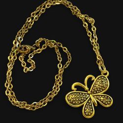 18k GP Butterfly Necklace 18” long with lobster clasp. So pretty!