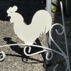 Mid-century modern iron rooster wall or door decor