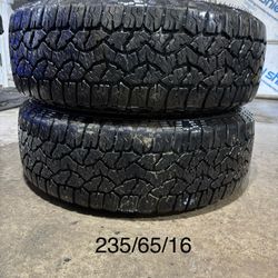(2) - 235/65/16 Goodyear Wrangler Workhorse AT Tires