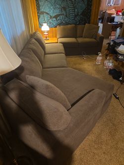 Brown/grey 3 piece sectional