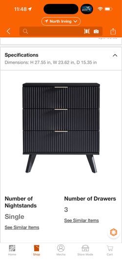 Modern Matt Black nightstands (2)