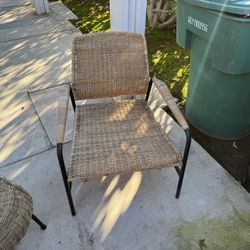 Wicker chair and table