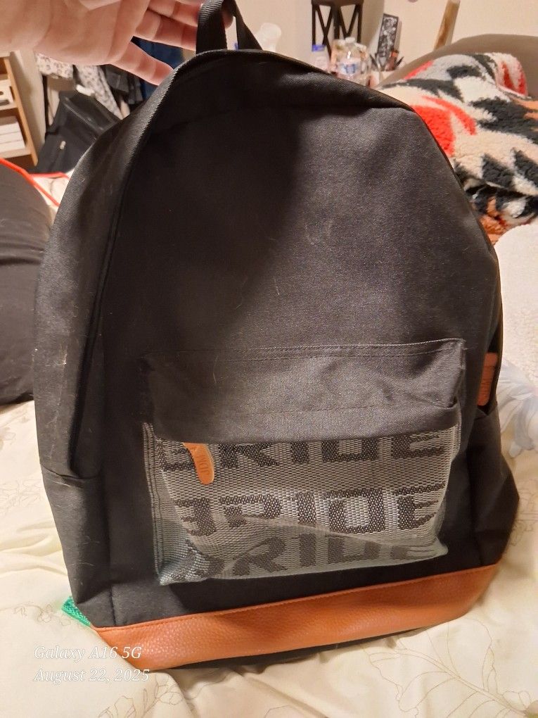 JDM BRIDE BAG BACKPACK WITH GREEN TAKATA RACING HARNESS STRAP & GREEN BOTTOM