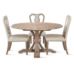 Archer wash oak fixed cheap pedestal dining table