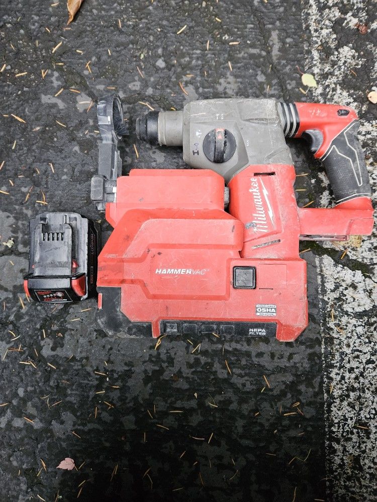 Milwaukee  Roto Hammer Drill W/ HEPA Filter And Battery 