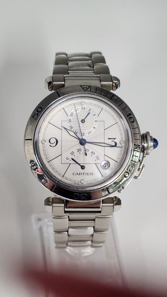 Cartier Pasha 38MM WR GMT-REF 2388 Automatic Men's Watch