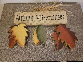 New autumn leaves door hanger holiday decorations Thanksgiving turkey fall