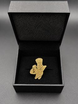 10K Yellow Gold Doughboy Money Bag Ring – 2.7g