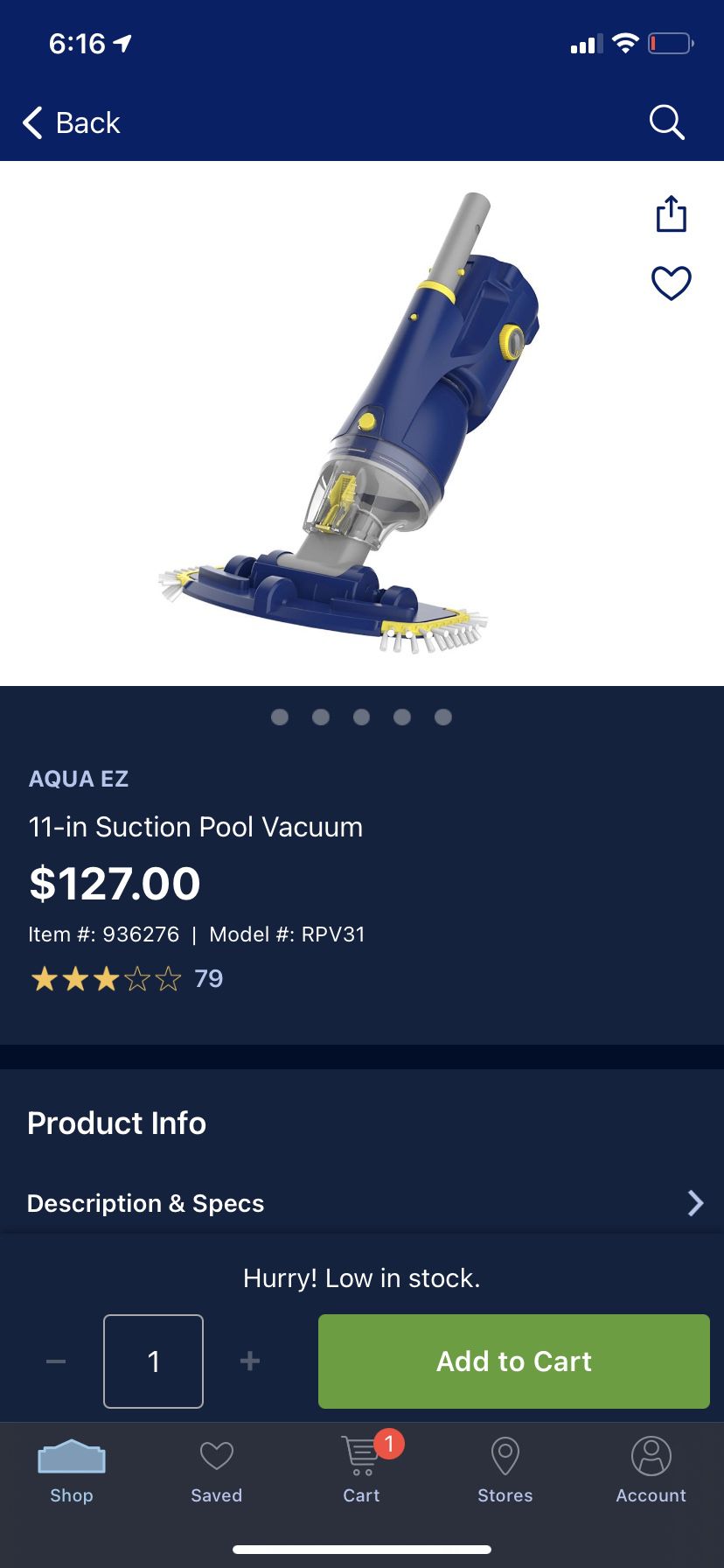 Suction Pool Vacuum 