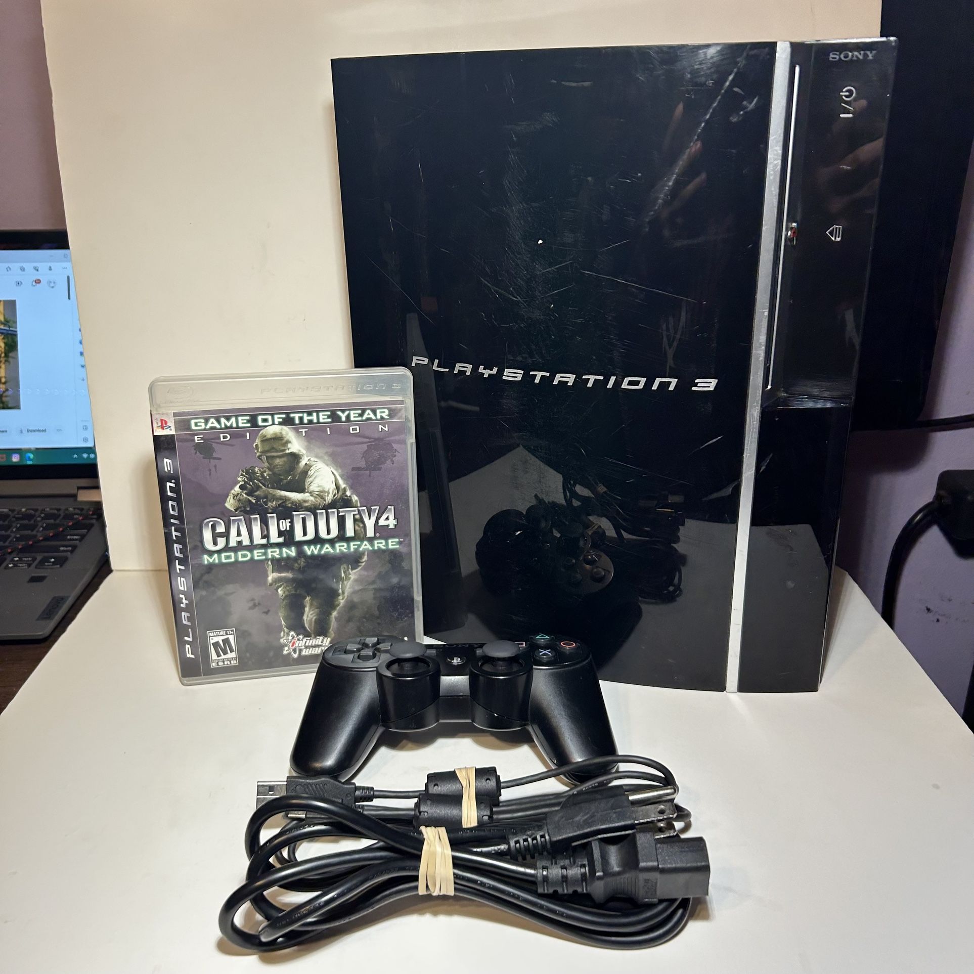 Sony PlayStation 3 PS3 Black Console 40GB, TESTED & WORKING! Modern Warfare