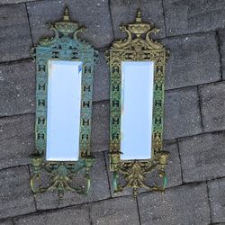 Superb Victorian Wall Sconce Brass Gold Pair