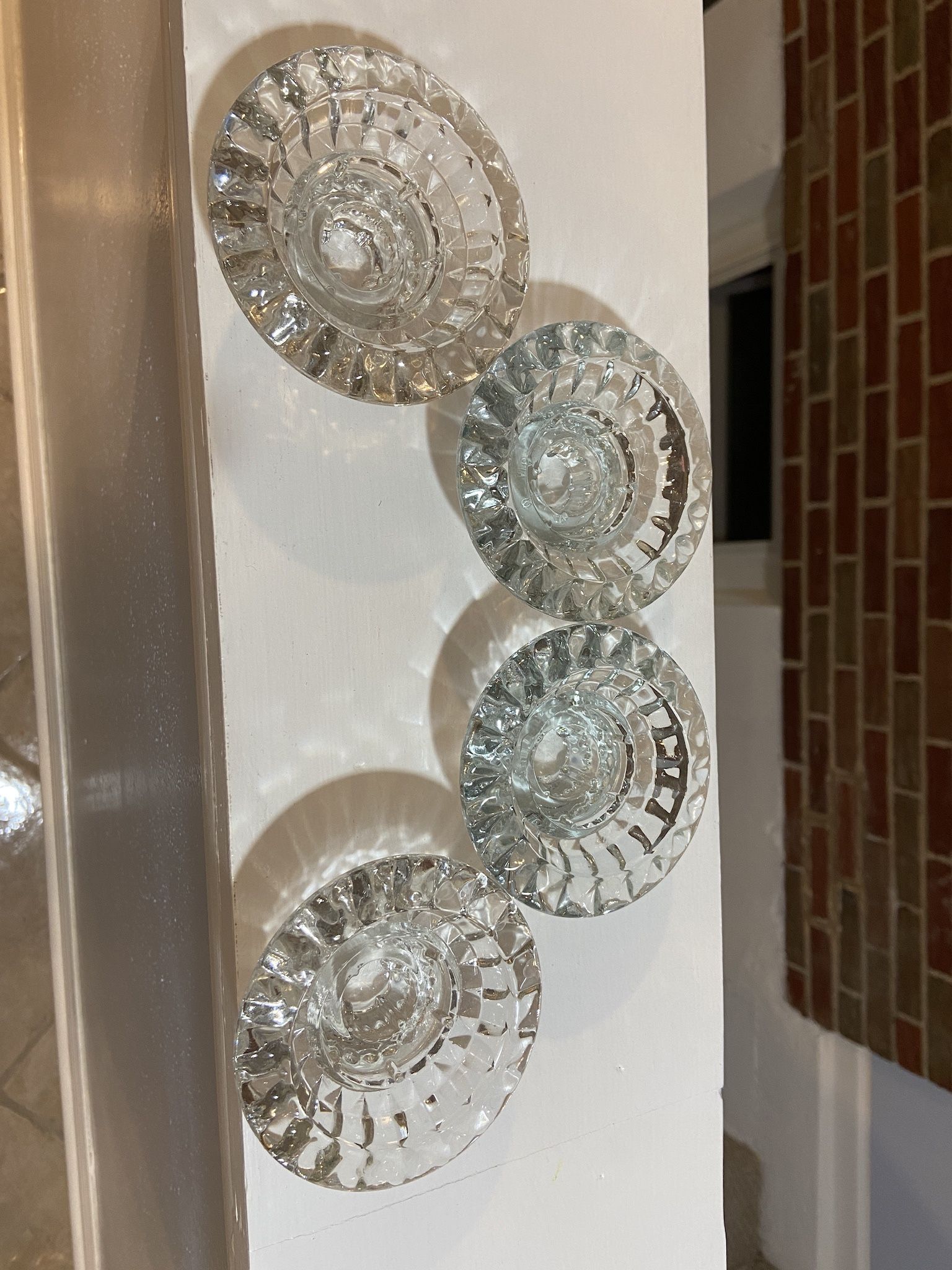 Set Of 4 Crystal Taper Candle Holders