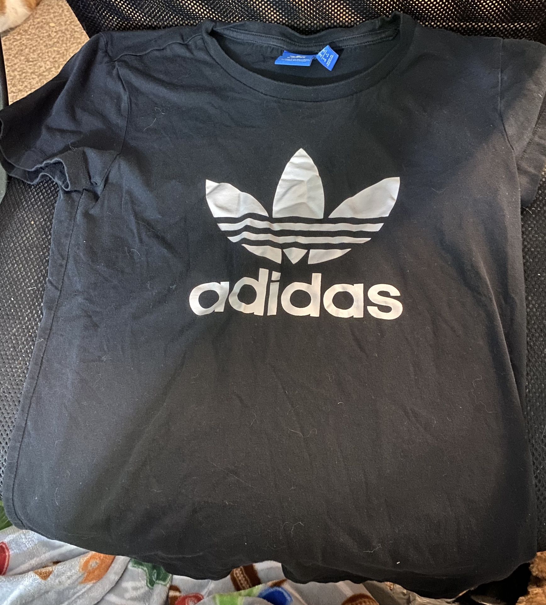 Black and White Small Adidas Shirt