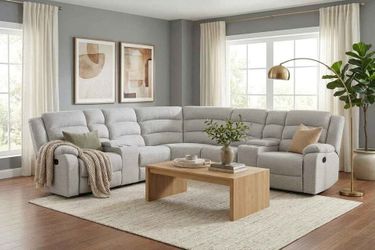 Reclining Sectional Set Manual Motion W/Console