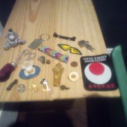 Smorgasbord Variety Pack Of Pins, Lucky Rabbit Foot, Keychain,Lock,Etc