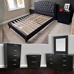 diamond look upholstered headboard bed