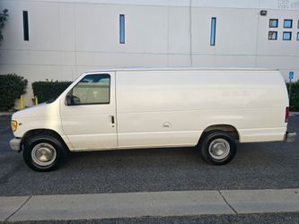 2002 ford E-350 cargo van ext van  6.8 v10 gasoline 97k milles just smog cold ac clean title one owner reg current located in pomona 9o9236I97o runs g