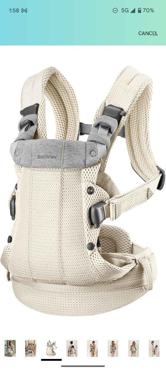 BabyBjorn Carrier Harmony 3D Mesh, Cream 0-3 Yrs 7-40 lbs