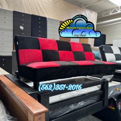 New Sofa Bed Futon Fabric Red And Black Cama Sofa 