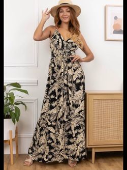 Knot Front Maxi Dress,  plus size 3XL